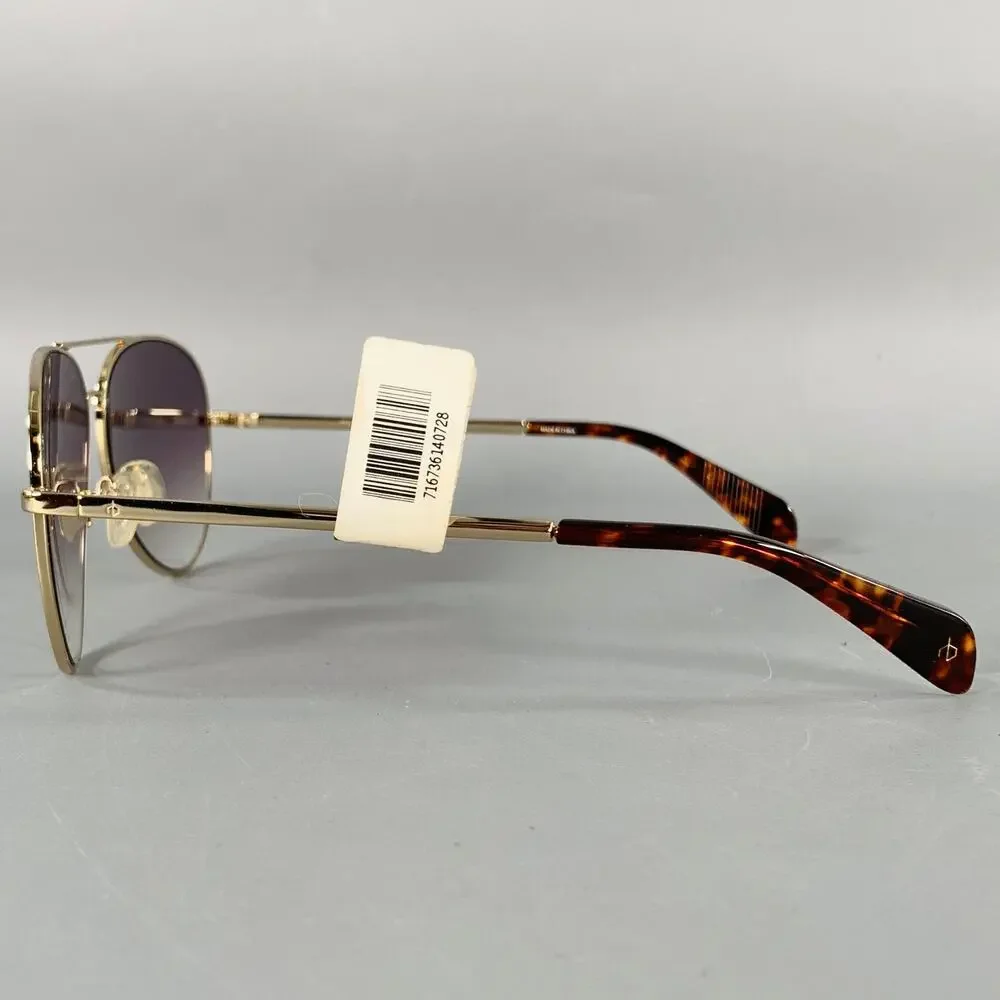 RAG & BONE Silver Metal Aviator Sunglasses